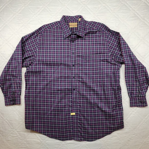 Roundtree & Yorke Other - Roundtree & Yorke Gold Label blue/red plaid long sleeve dress‎ shirt size 3XT